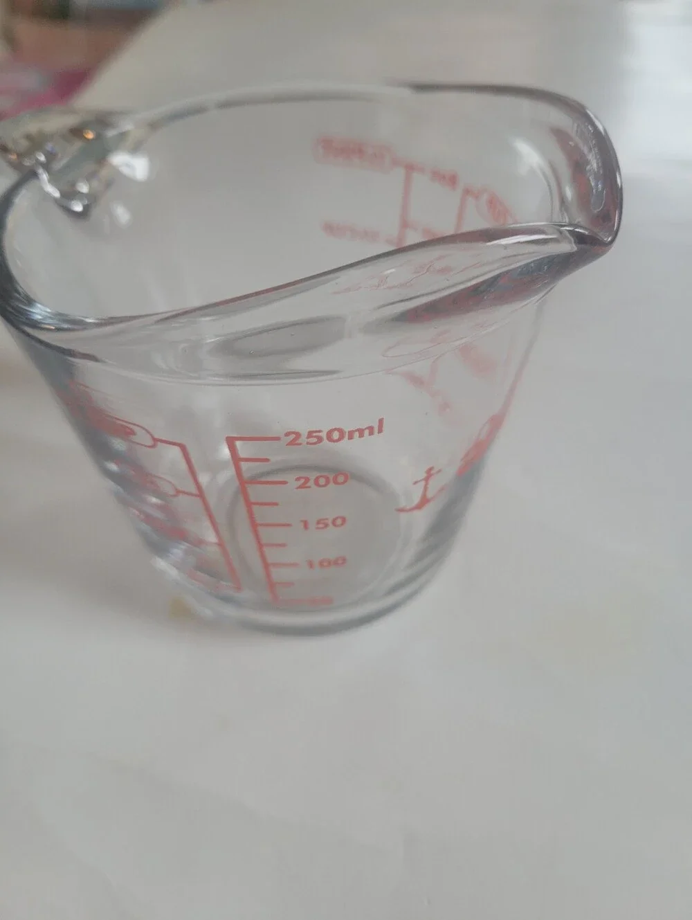 Anchor Hocking Glass Measuring 1 Cup with Red Markings